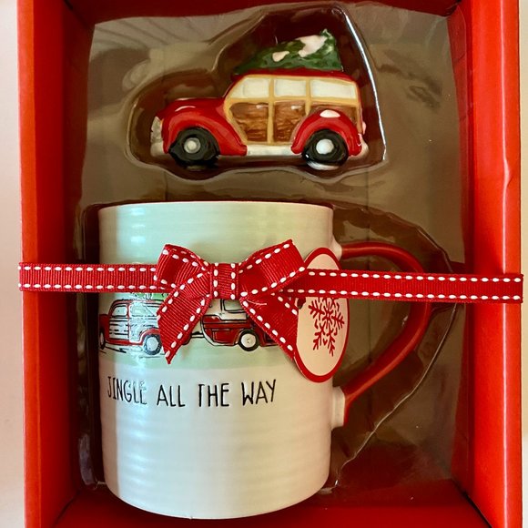 Blue Sky Ceramics 75286 Jingle Tree Camping Ornament 18 Oz. Mug Gift Set Boxed - Picture 1 of 4